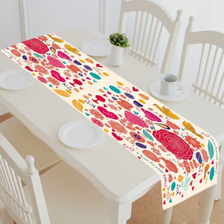 ABPHQTO Valentine Table Runner Placemat Tablecloth For Home Decor