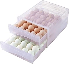 Hershuing Large Capacity Egg Holder for Refrigerator, Household Egg Fresh Storage Box for Fridge, Multi-Layer Chicken Egg Storage Container (Clear, 2-Layer 60 Grid Egg Drawer)